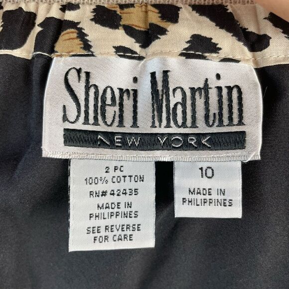 Sheri Martin Leopard Print Two-Piece Matching Outfit Size 10 EUC - Picture 12 of 13